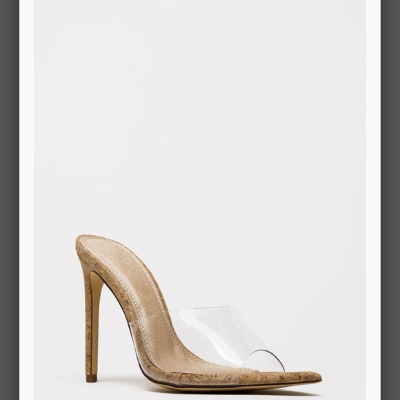 Clearly Sexy Pointy Peep-Toe Mule Heels - Picture 3 of 3